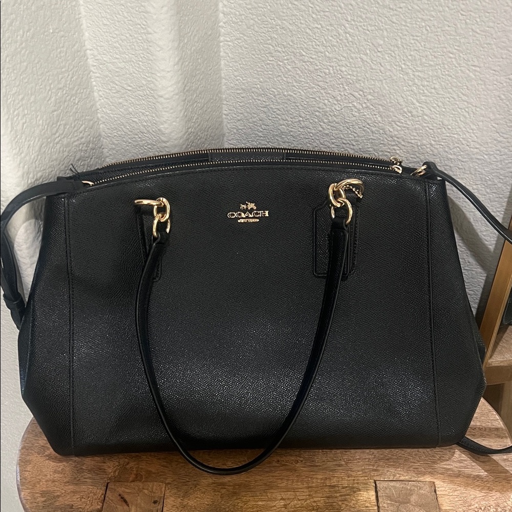 Coach Large Black Leather Bag